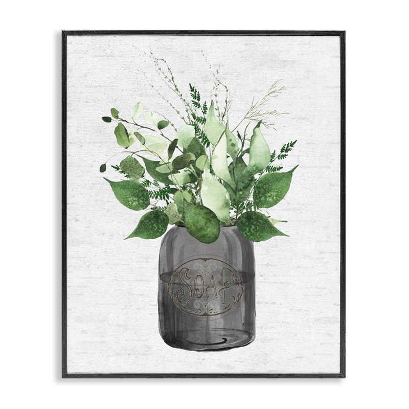 Giclée de pot à savon rétro, giclée par lettré et doublé, Giclée encadrée noir minuit, H 30 po x l 24 po