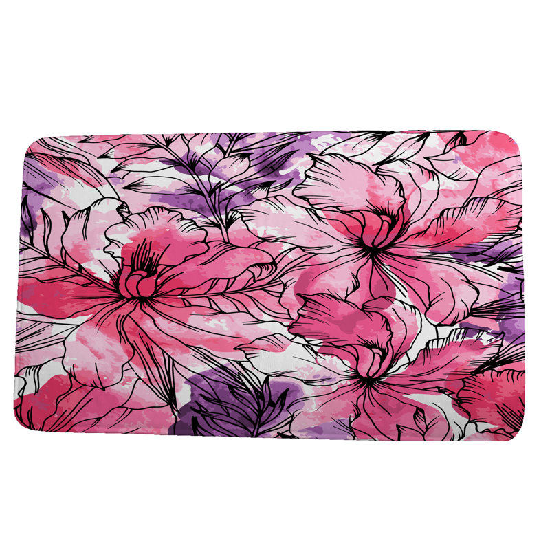 Tapis de bain Hickey, l 24 po x L 36 po, Rose