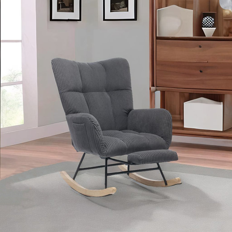 Chaise berçante moderne pour chambre de bébé, Gris