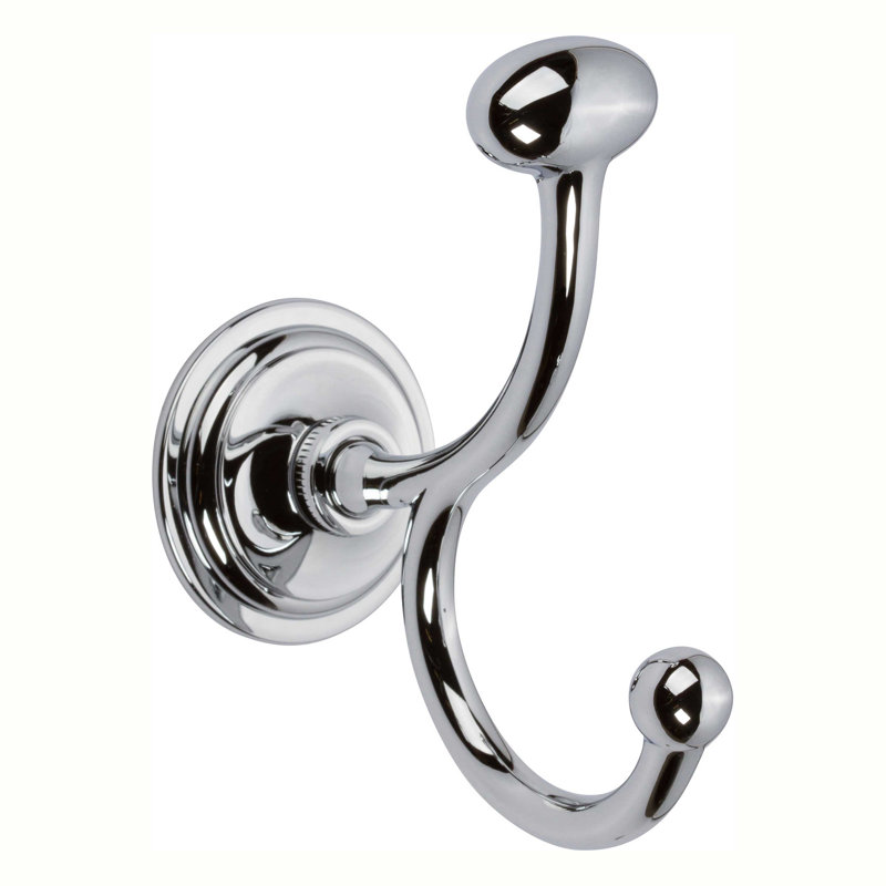 London Terrace Double Robe Hook, Polished Chrome