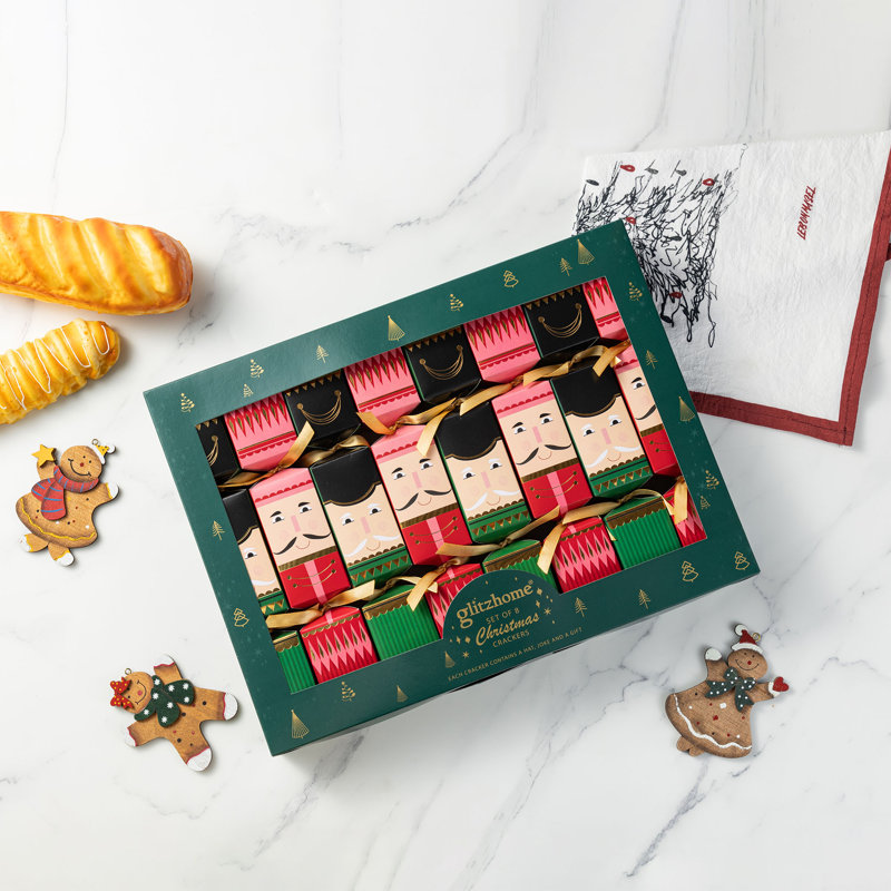 8 craquelins de Noël casse-noisette géants - 2 po de diamètre x 12 po de hauteur - avec des cadeaux cachés à l'intérieur