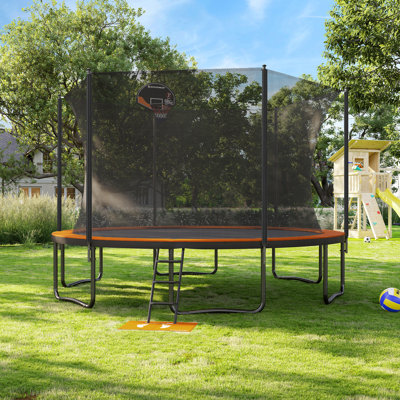 Songmics Round Backyard Trampoline with Safety Enclosure