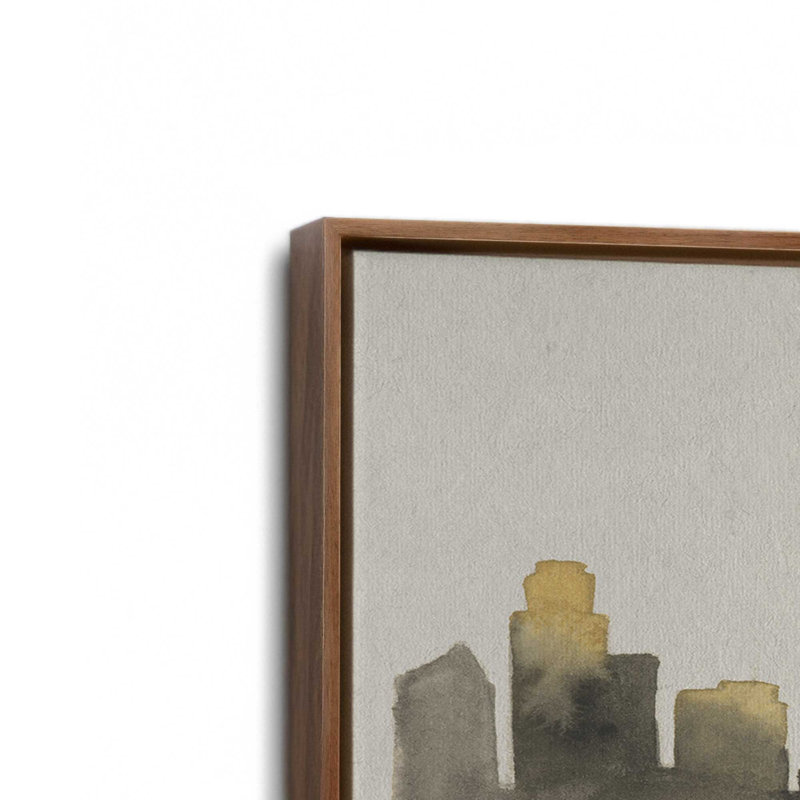 Chicago Skyline Fade, Noyer, H 12,75 po x l 18,75 po, Cadre flottant