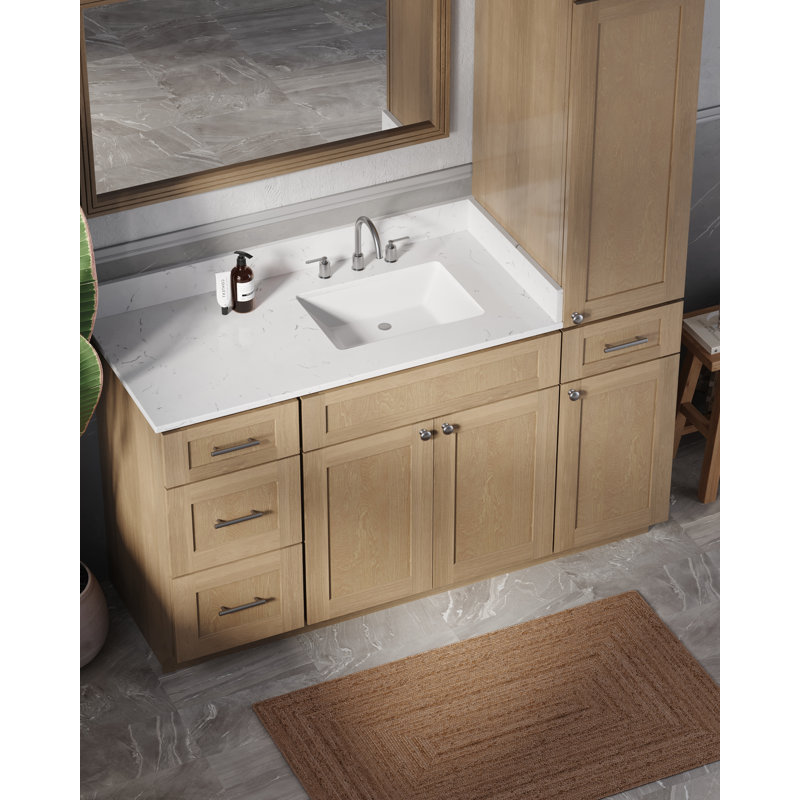 Ensemble de meuble-lavabo simple 60 po Disar, Chêne naturel