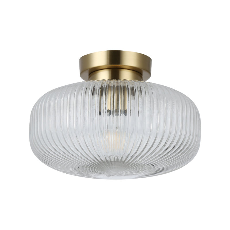 Ajaya Semi Flush Mount, Antique Brass