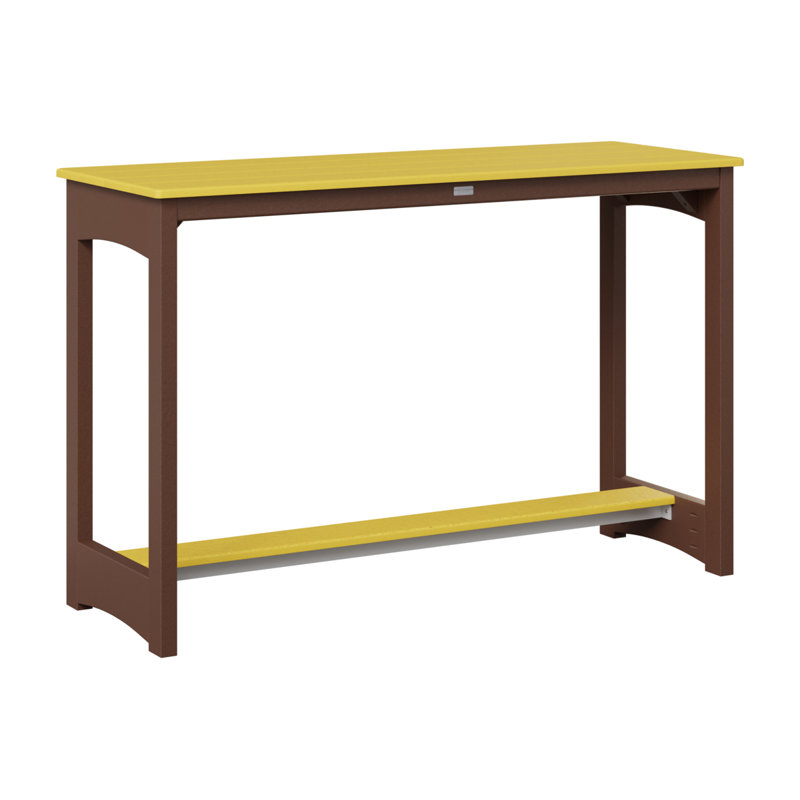 Table de bar Berlin Gardens, 38.5" H x 60" W x 22" D, Chocolat / Brun, Jaune soleil levant