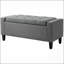 Banc de rangement rembourré en lin avec dessus relevable et boutons capitonnés pour le salon HOMcom