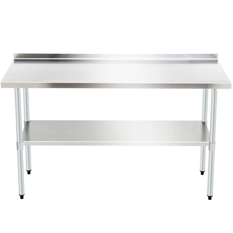 Table de préparation en acier inoxydable 24 X 60 - Réglable sous la tablette - Pour la cuisine, la maison, le restaurant et l'hôtel