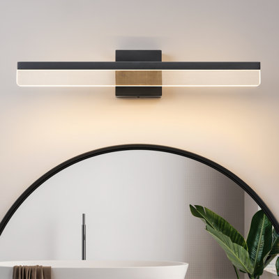 24'' Black Bath Bar Dimmable LED Vanity Light For Bathroom