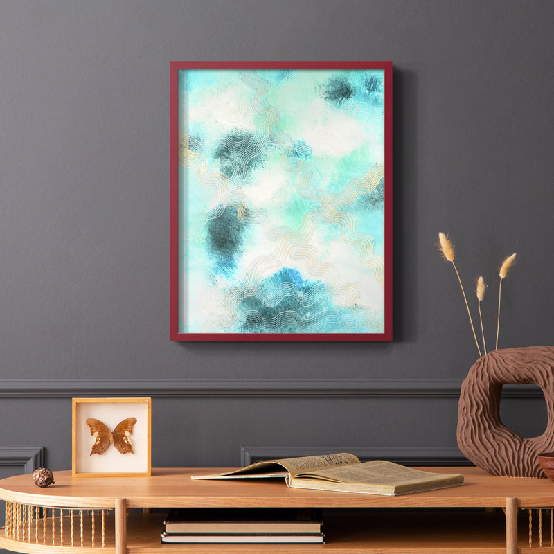 Blue Shift I, reproduction encadrée - bois massif, Rouge, H 10 po x l 8 po