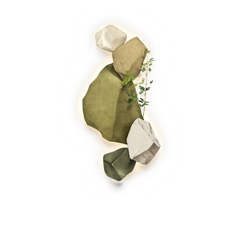 Vert, blanc forme libre grès art mural, H 55,12 po x l 27,56 po