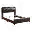 Élégante base de lit double brun foncé