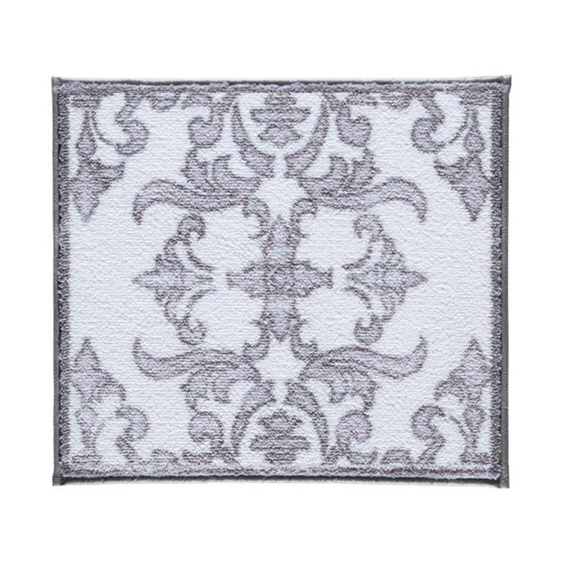 Tapis pour salle de bain Tamber, Gris / blanc