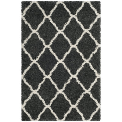Darrold Geometric Dark Grey/Ivory Area Rug