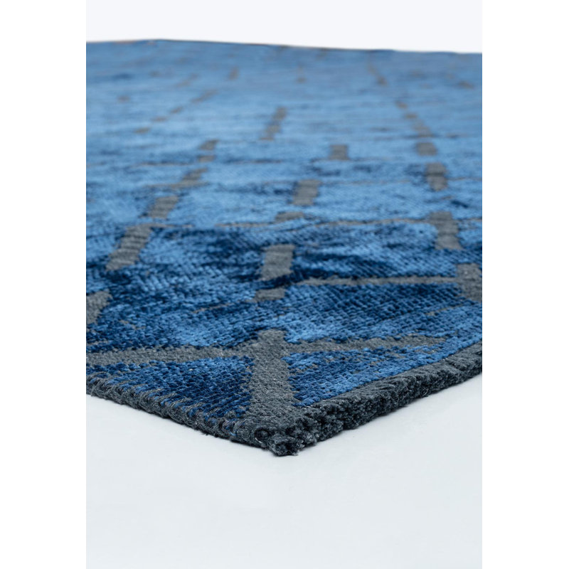 Rapture Abstract Area Rug in Blue, Rectangle 6'7" x 9'10"