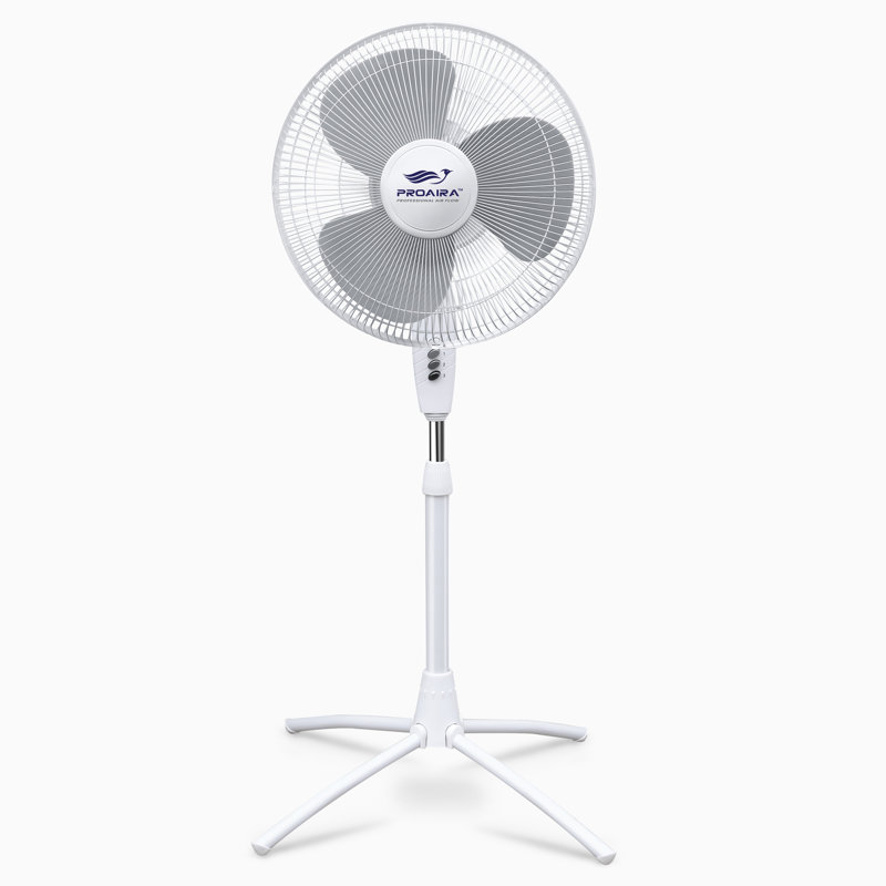 Proaira 18" Oscillating Pedestal Fan, White