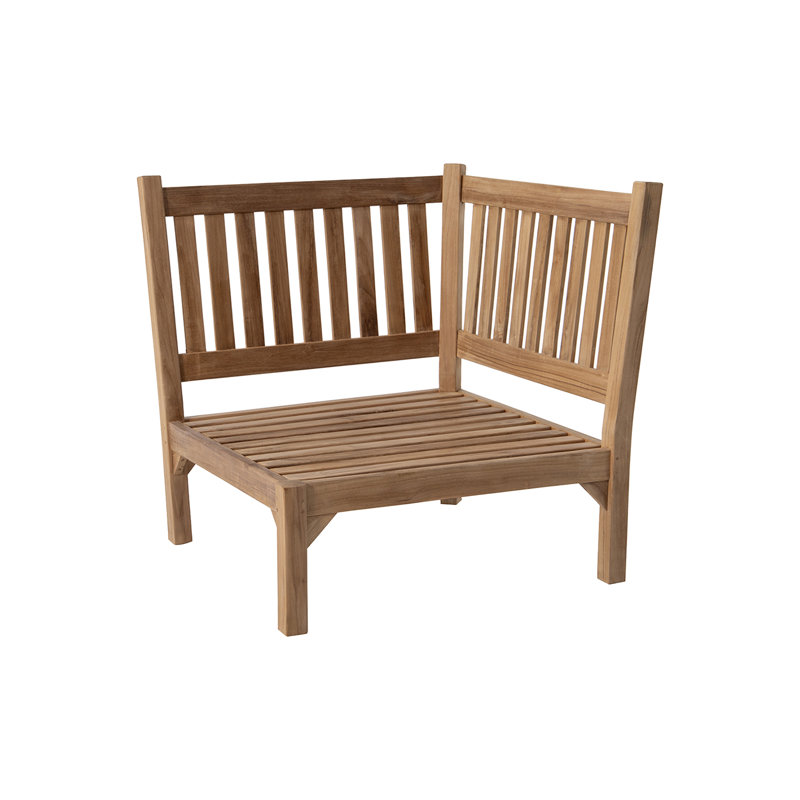 Huntington 4 Piece Teak Sectional Seating Group with Sunbrella Cushions, Natural Sunbrella®