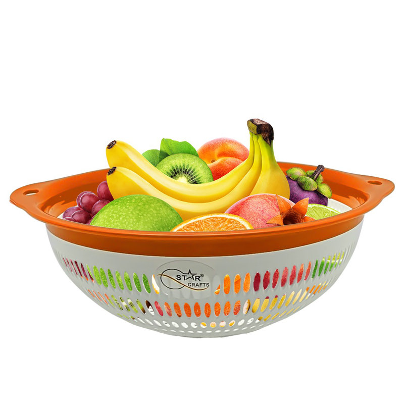 Plastic Colander with Rim, Pink