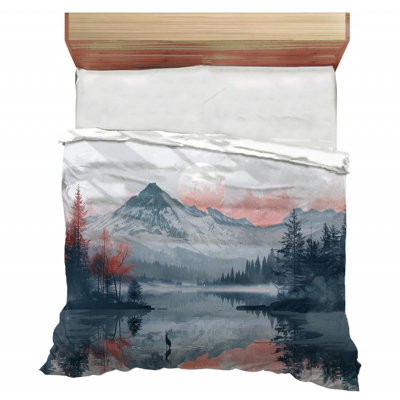 Mountain Reflection Nature Comforter