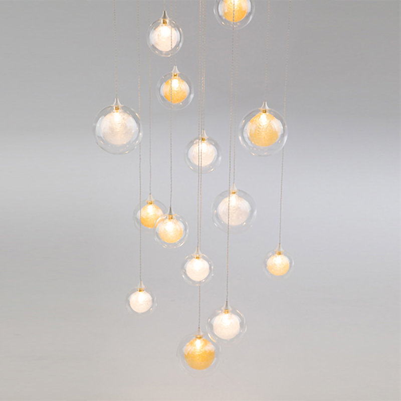 25 - Light Pendant, Clear/Gold