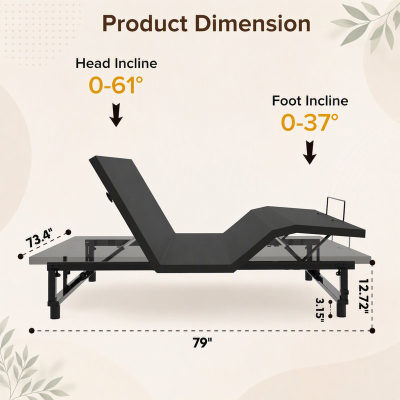Adjustable Bed Base Frame, King