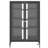 Rolling Media Cabinet on Wheels, 35.8" High AV Stereo TV Stand with 4 Adjustable Glass Shelves & Door, Heavy‑Duty Steel Frame Media Console for Living Room