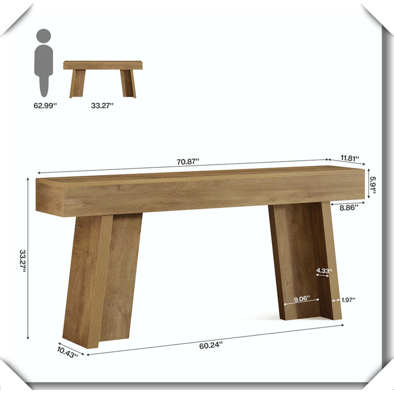Table de style champêtre avec rangement polyvalent