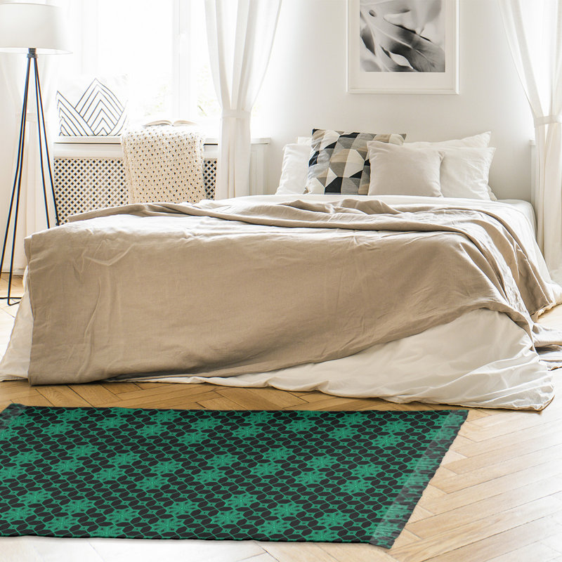 Tapis de réseau vert/noir classique en treillis Mcguigan, Non