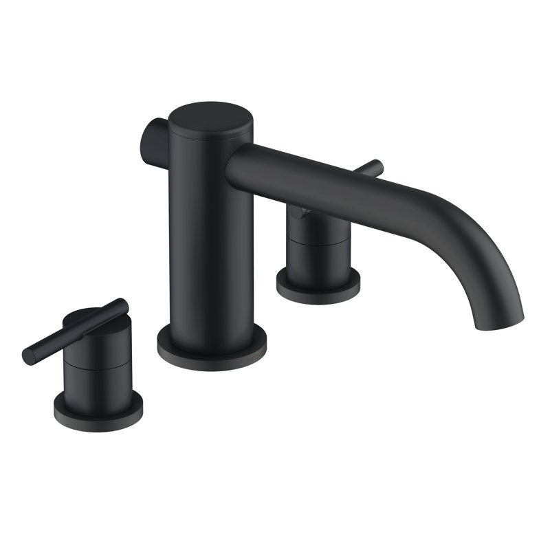 Garniture de robinet de baignoire romaine à deux poignées Parma, Noir satiné