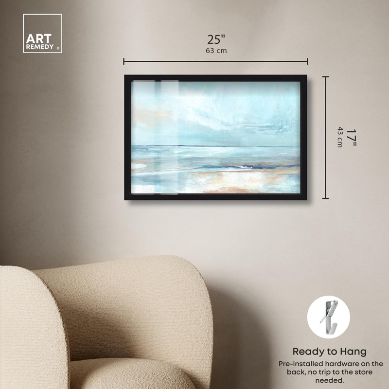 «Blessings of Light Coastal Art» par Art Remedy, H 17 po x l 25 po, Noir