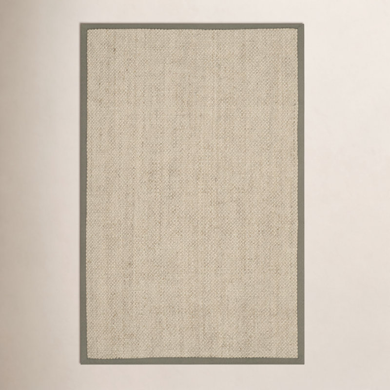 Auckland Jute/Sisal Beige/Green Area Rug, Rectangle 5' x 8'