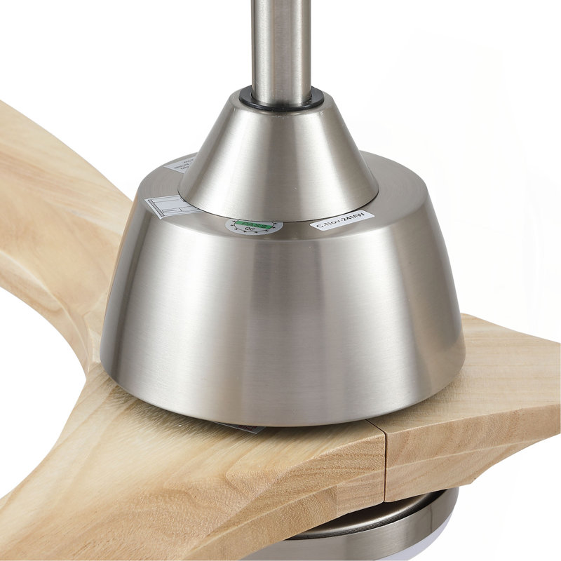 Éclairage de ventilateur de plafond à DEL intégré 52 po avec télécommande, Brushed Nickel