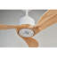 Ventilateur de plafond 52 po avec télécommande à DEL à intensité variable, moteur à courant continu silencieux à 6 vitesses, ventilateur de plafond réversible à hauteur réglable (3 pièces), pour salon de patio, chambre à coucher, bureau, intérieur (blanc et naturel)