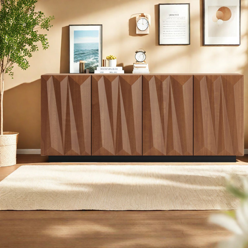 Buffets et armoires Mid-Century modernes, armoire de rangement en noyer, cuisine et salon polyvalents