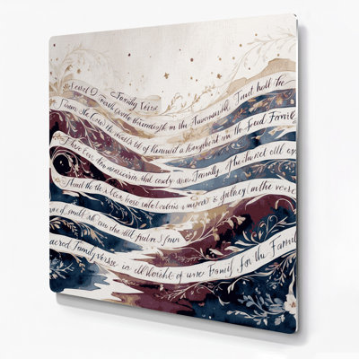 «Thanksgiving Family blessing verses», art mural en métal beige