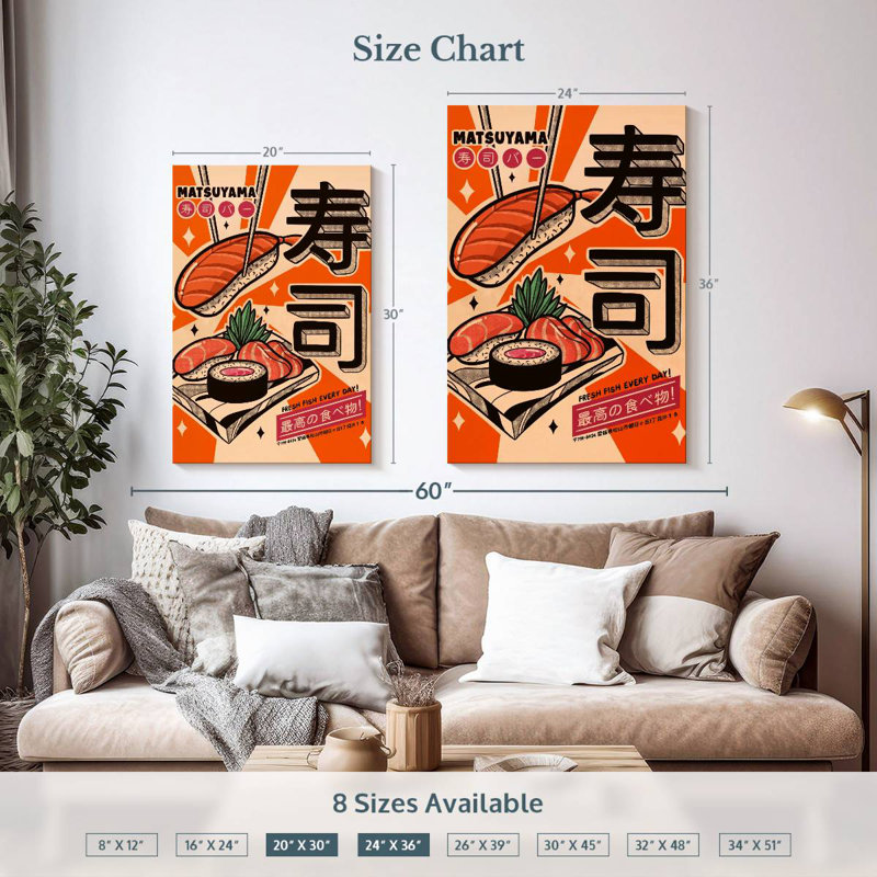 Yarlin Sushi Every Day, 36" H x 24" W