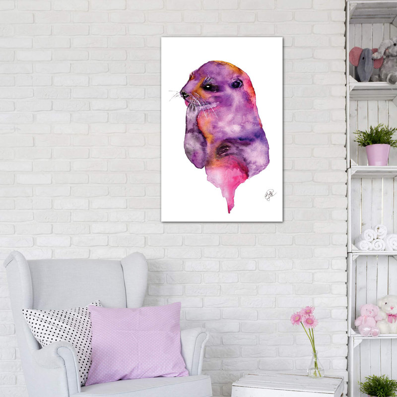 Loutre, art sur toile, Toile tendue, H 26 po x l 18 po x P 1,5 po