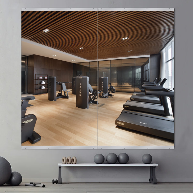 Oversized Home Gym Mirror for Wall, Frameless Rectangle Full Length Wall Mirror, 72" x 36", 3
