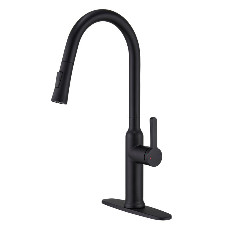 Mondawe Pull Down Kitchen Faucet, Matte Black