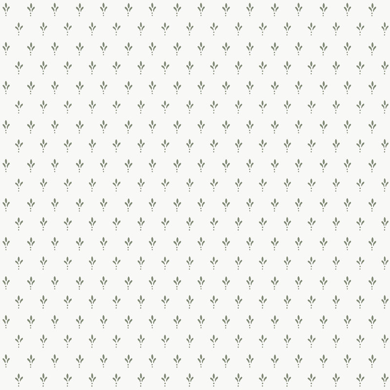 Papier peint charme, Vert/blanc