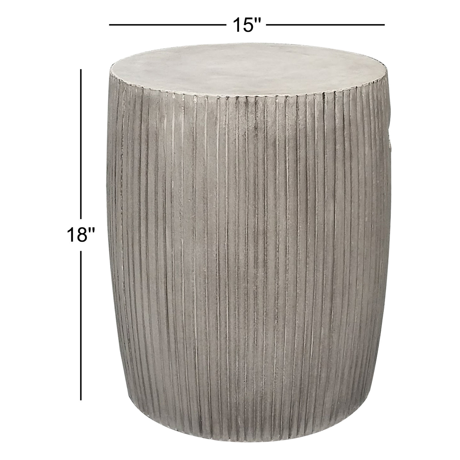 Lionel 15" W x 15" D Round Weather Resistant Concrete Outdoor Side Table, Gray