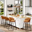 Upholstered Counter Stool With Metal Frame-149293157