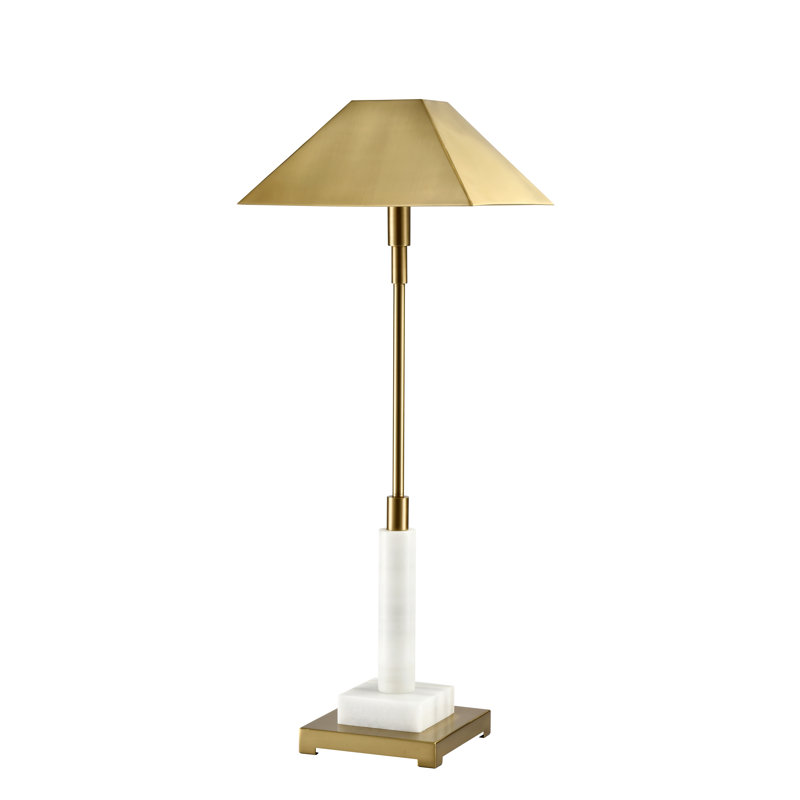 Buffet Lamp, White Base/Gold Shade