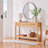 Console Table Natural Tone Entryway Table with Bottom Shelf