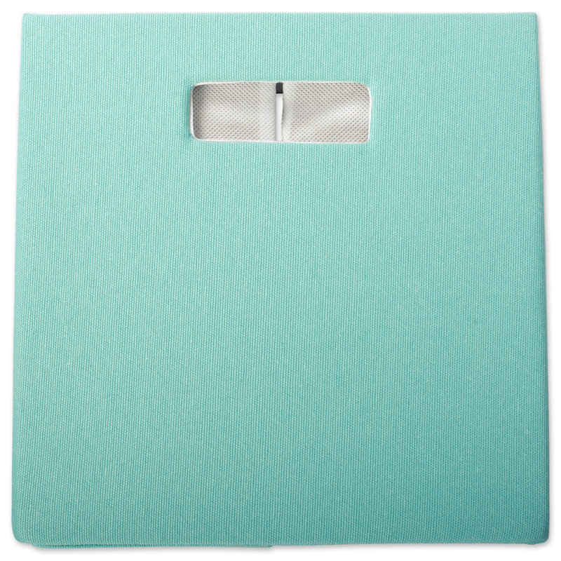 Ebern Designs Fabric Bin, Aqua, 13" H x 13" W x 13" D