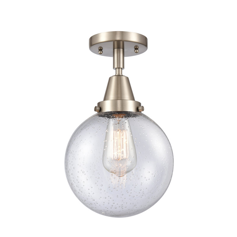 Plafonnier encastré en verre Alfonsa, Ampoule non incluse, Oui, Nickel satiné brossé