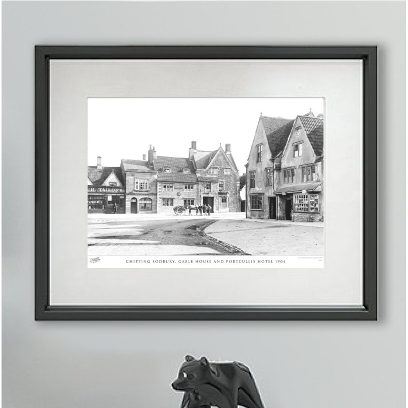 Chipping Sodbury, Gable House And Portcullis Hotel 1904 - Single Picture Frame Print, 60cm H X 80cm W x 2cm D