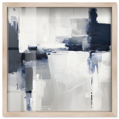 «Porcelain Blue on White II Shadowbox», art mural bleu par Art Remedy