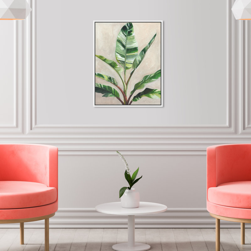 Jolies plantes II - Impression sur toile, H 21 po x l 17 po x P 1,8 po, Toile avec cadre flottant blanc