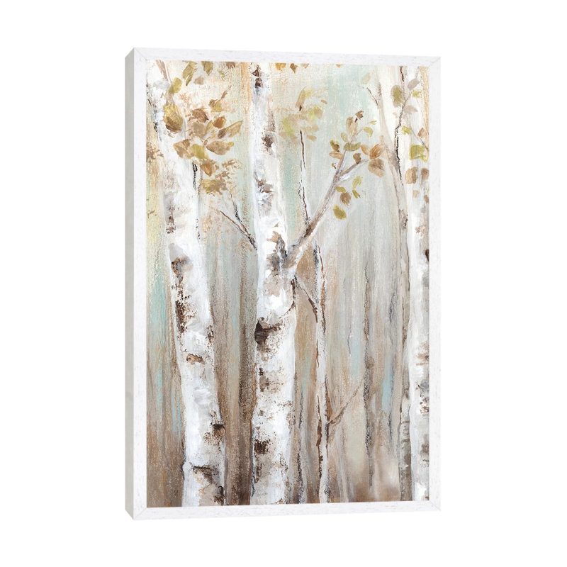 Sunset Birch Forest I by Eva Watts - Print on Canvas, White Framed, 152.5 cm H x 101.5 cm W